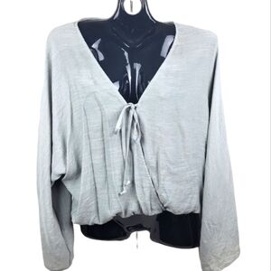 P Chill Bell Sleeve, Front Tie, Elastic Waist Pesant Top